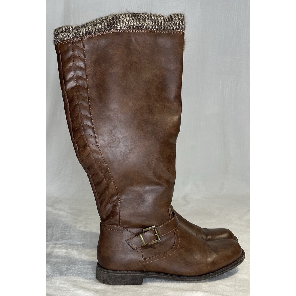 Just Fab Women's 11 Richelle Brown Tall Knee High Boots